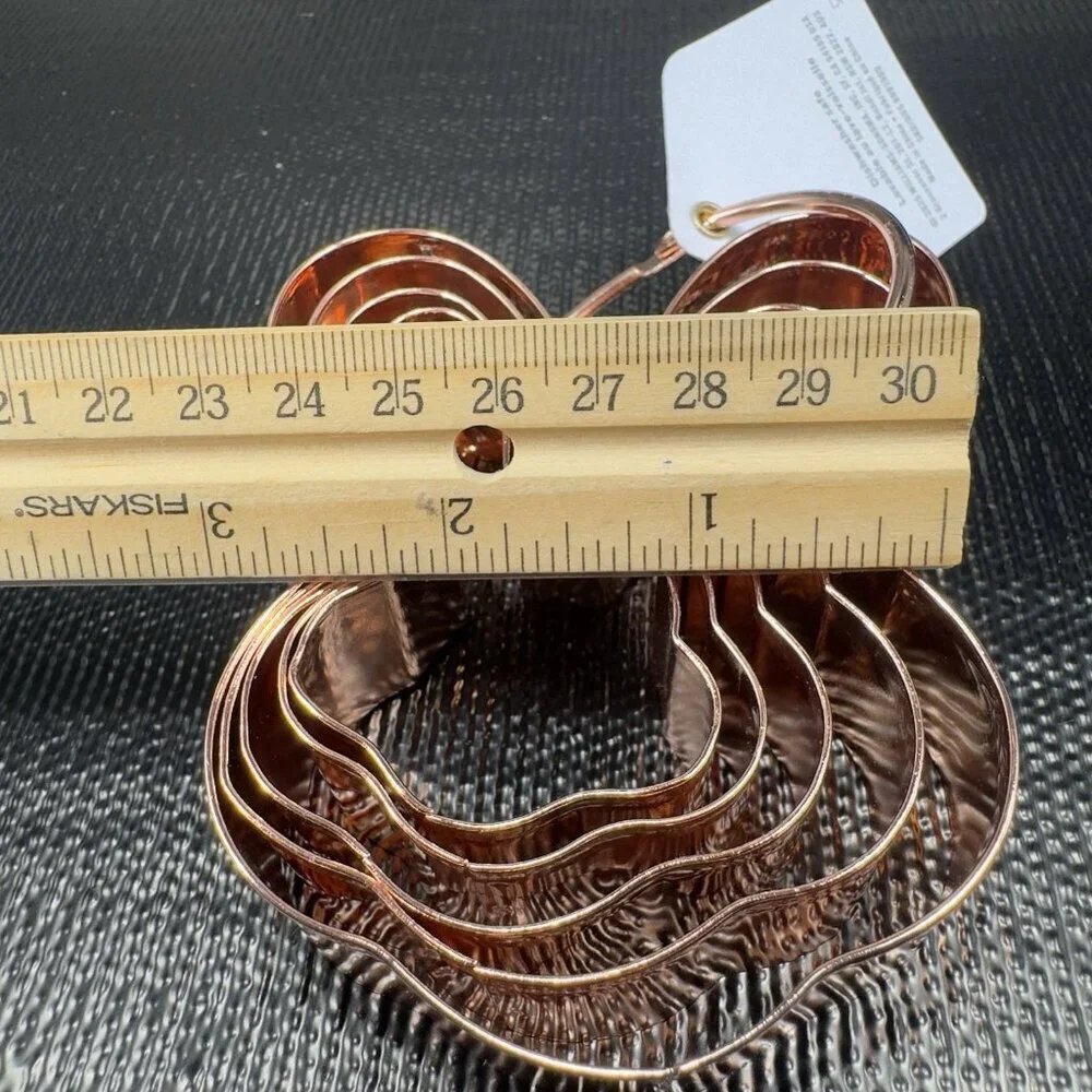 Williams Sonoma Easter Bunny Copper Metal Cookie Cutters 5 on Ring New W Tag - Picture 5 of 14